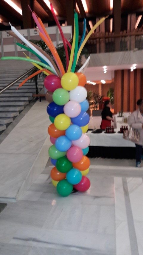 ballonpilaar + sprieten in top